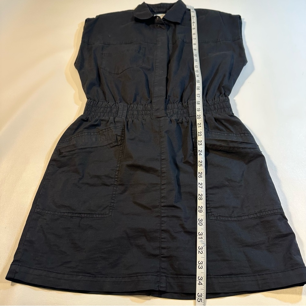 Pistola Size S Rosie Smock Waist Sanp Placket Dress In Faded Black - Picture 7 of 10